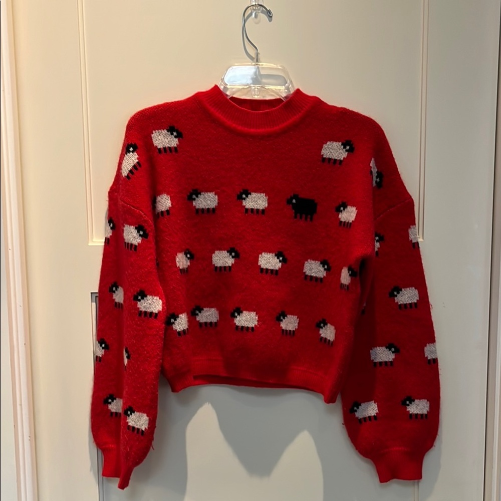 BB Dakota - Red Sheep Pattern Sweater PRICE DROP! Flash sale - size XS